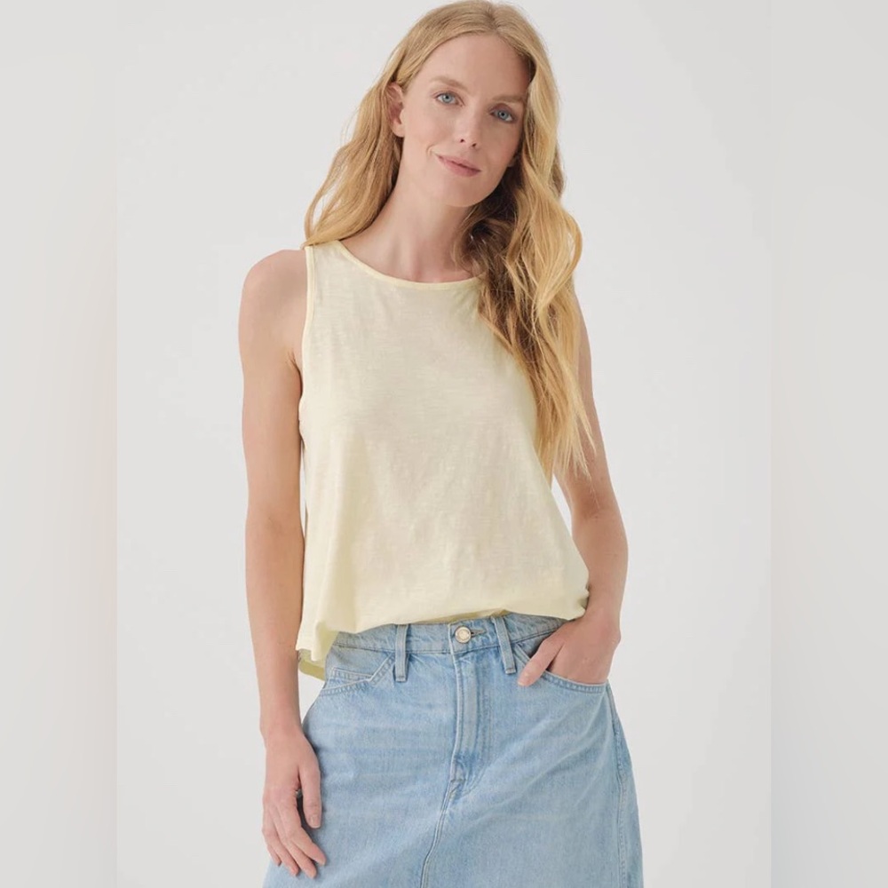 Pact Women's Organic Cotton Featherweight Slub Reversible Tank in Butter - XS